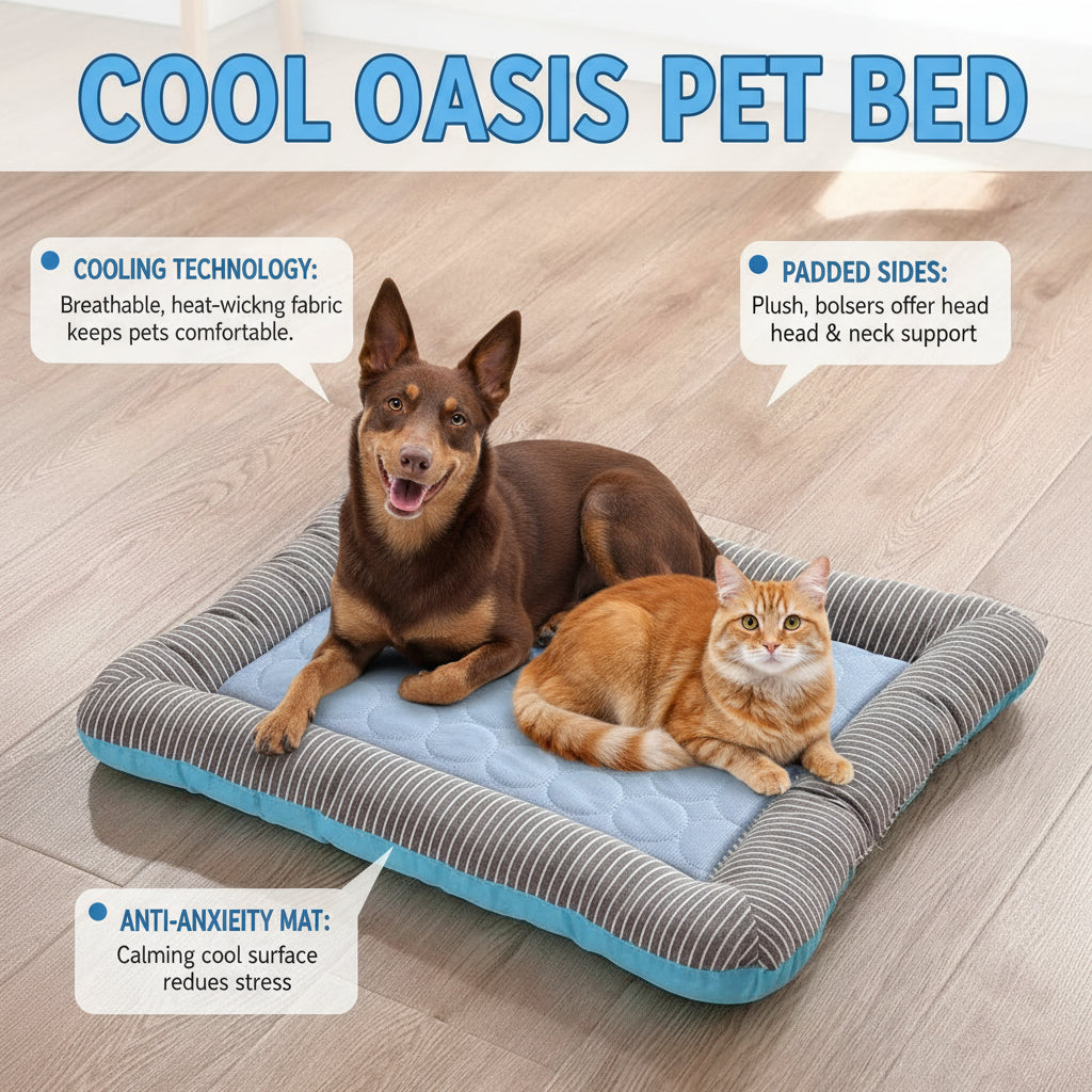 Plush Ice Silk Pet Cooling Anti-Anxiety Mat