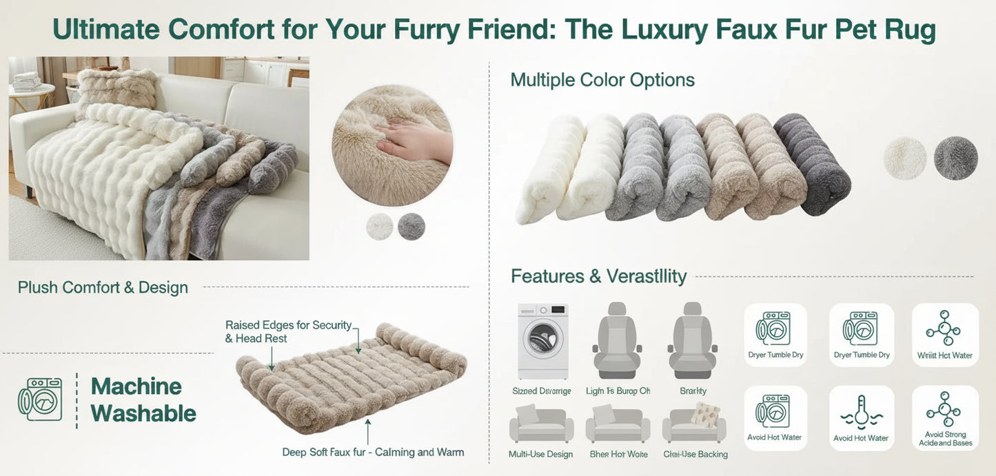 Waterproof Faux Fur Pet Rug