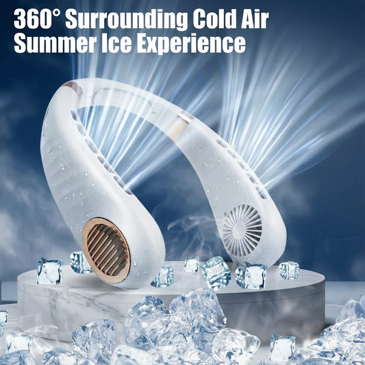 Portable Neck Fan – 5-Speed Hands-Free Cooling - USB Rechargeable & Fast Charging