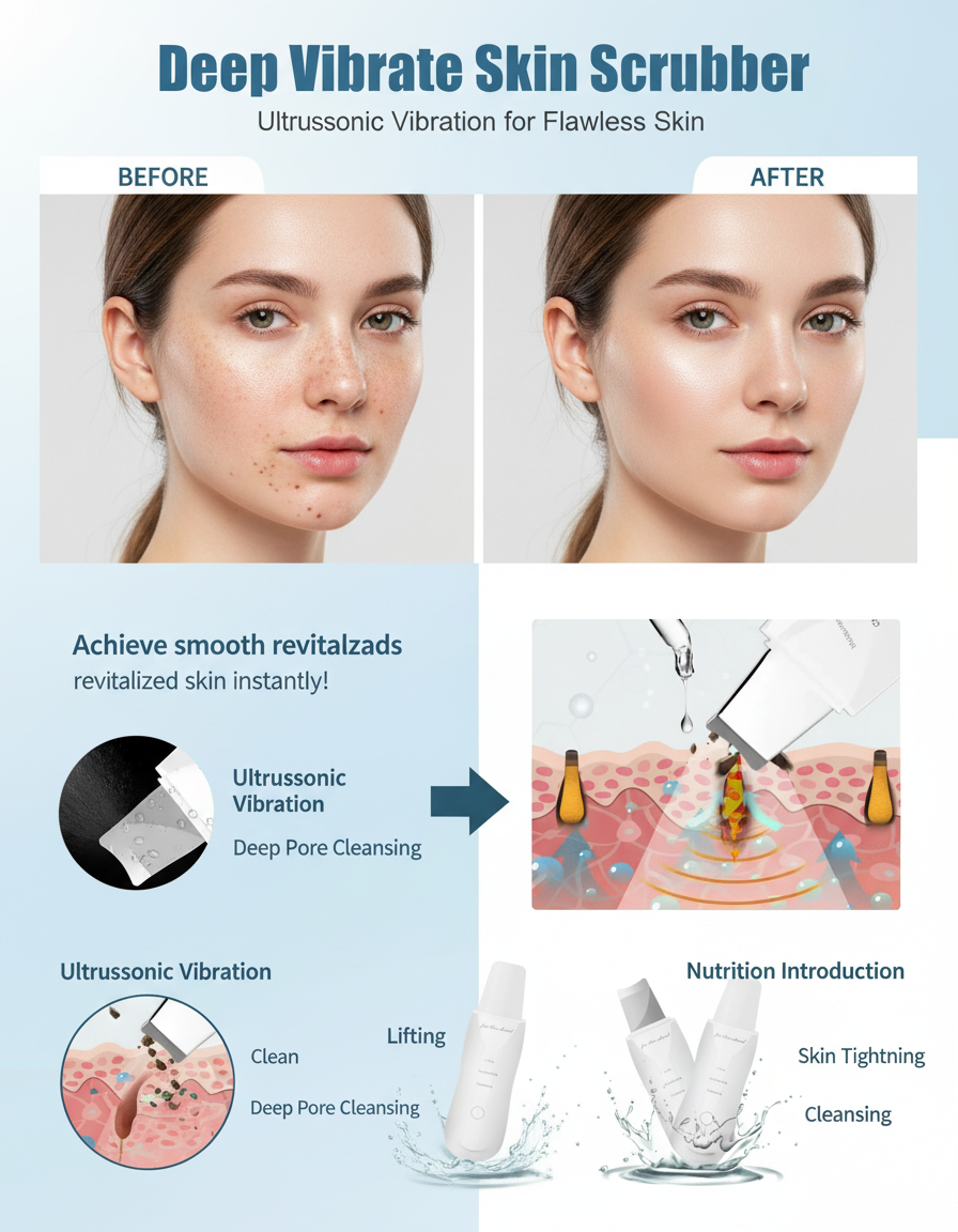 Ultrasonic Skin Deep Pore Vibrating Blackhead Scrubber