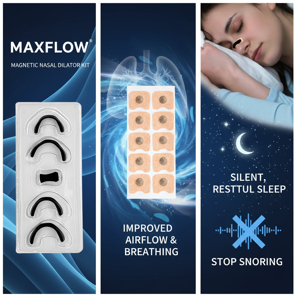 MaxFlow Magnetic Nasal Dilator: Anti-Snoring & Sports Airflow Kit - Refills