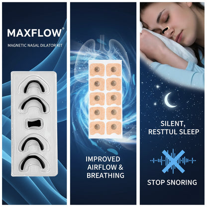 MaxFlow Magnetic Nasal Dilator: Anti-Snoring & Sports Airflow Kit - Refills