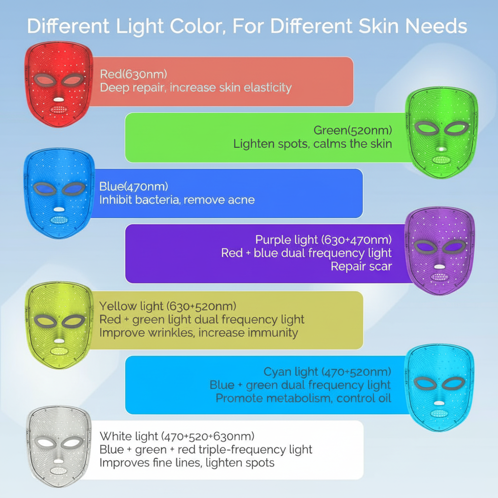 7-Color LED Facial Mask – Rechargeable Photon Light Therapy