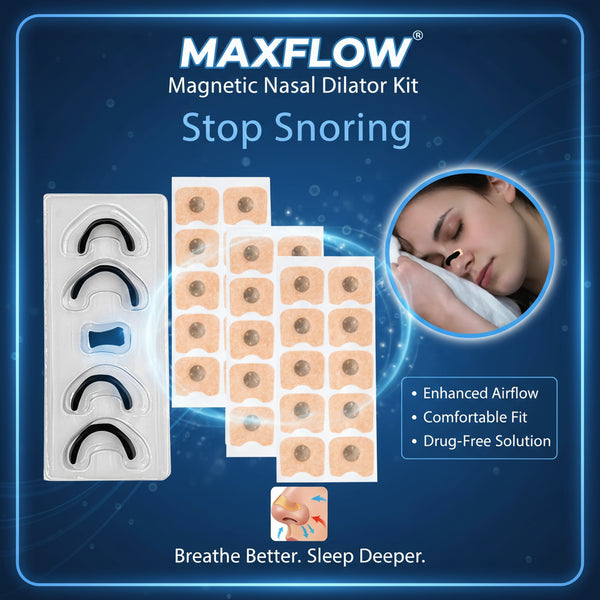 MaxFlow Magnetic Nasal Dilator: Anti-Snoring & Sports Airflow Kit - Refills