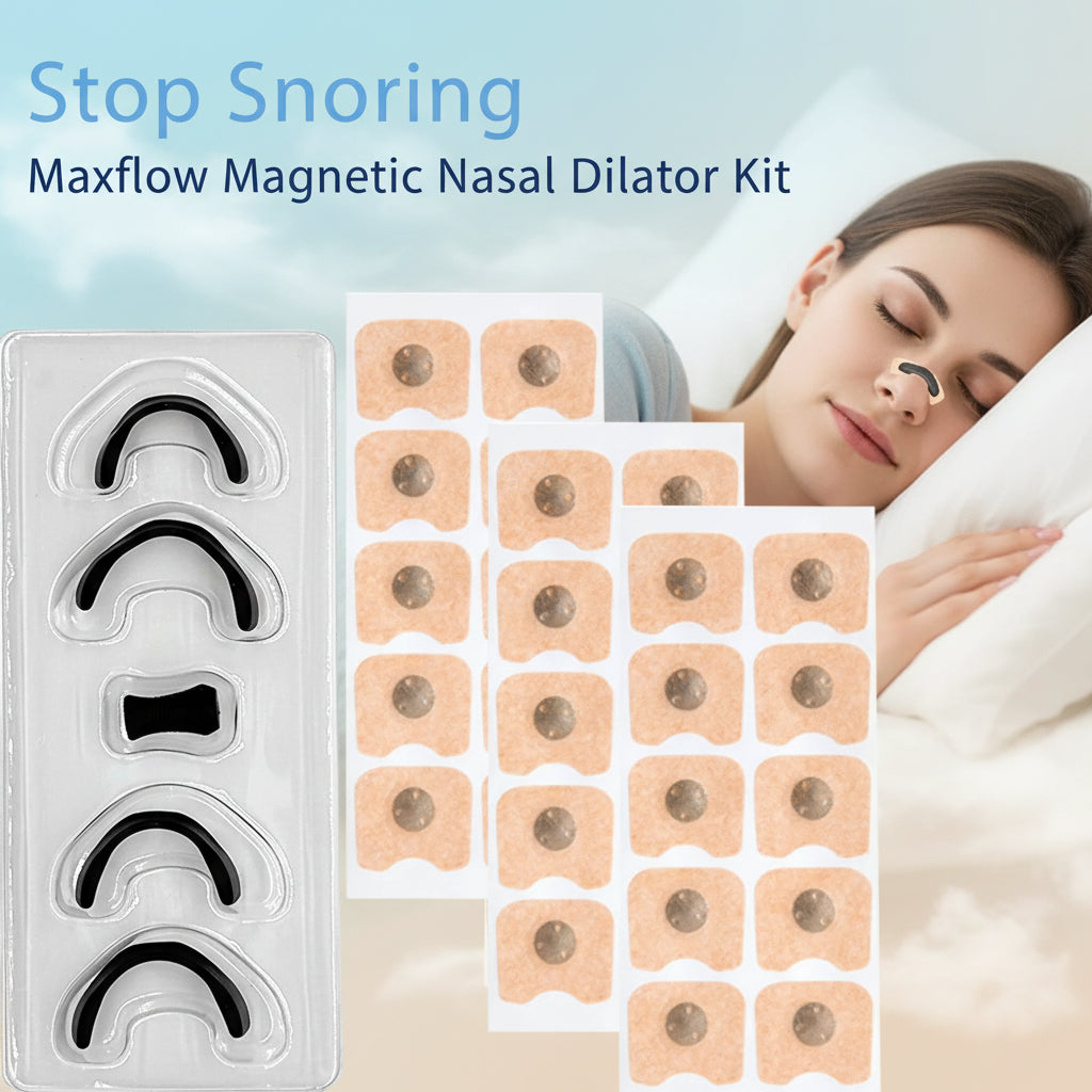 MaxFlow Magnetic Nasal Dilator: Anti-Snoring & Sports Airflow Kit - Refills