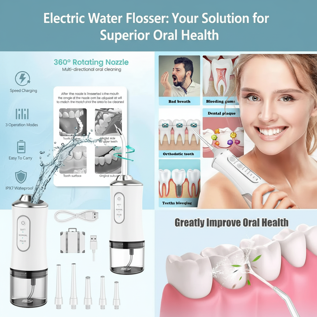Rechargeable Cordless Teeth & Gum Water Flosser