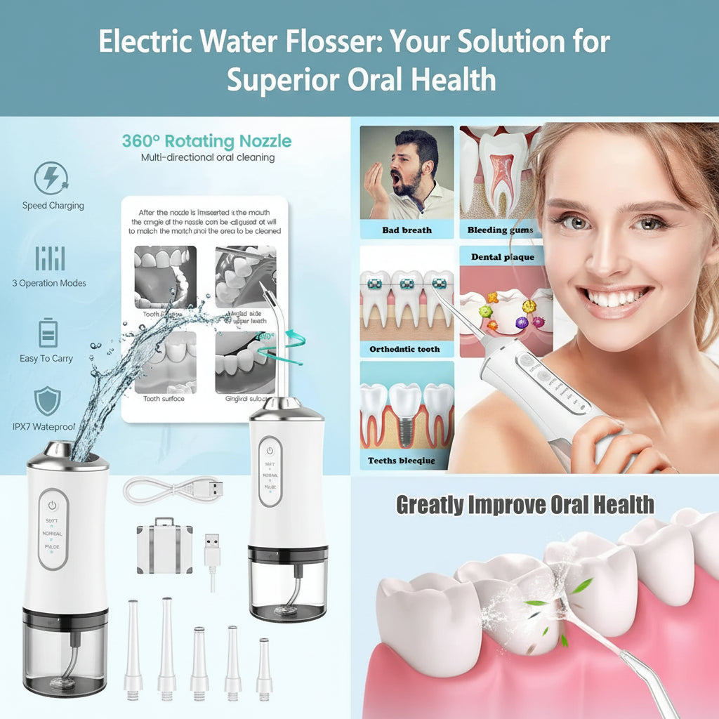 Rechargeable Cordless Teeth & Gum Water Flosser
