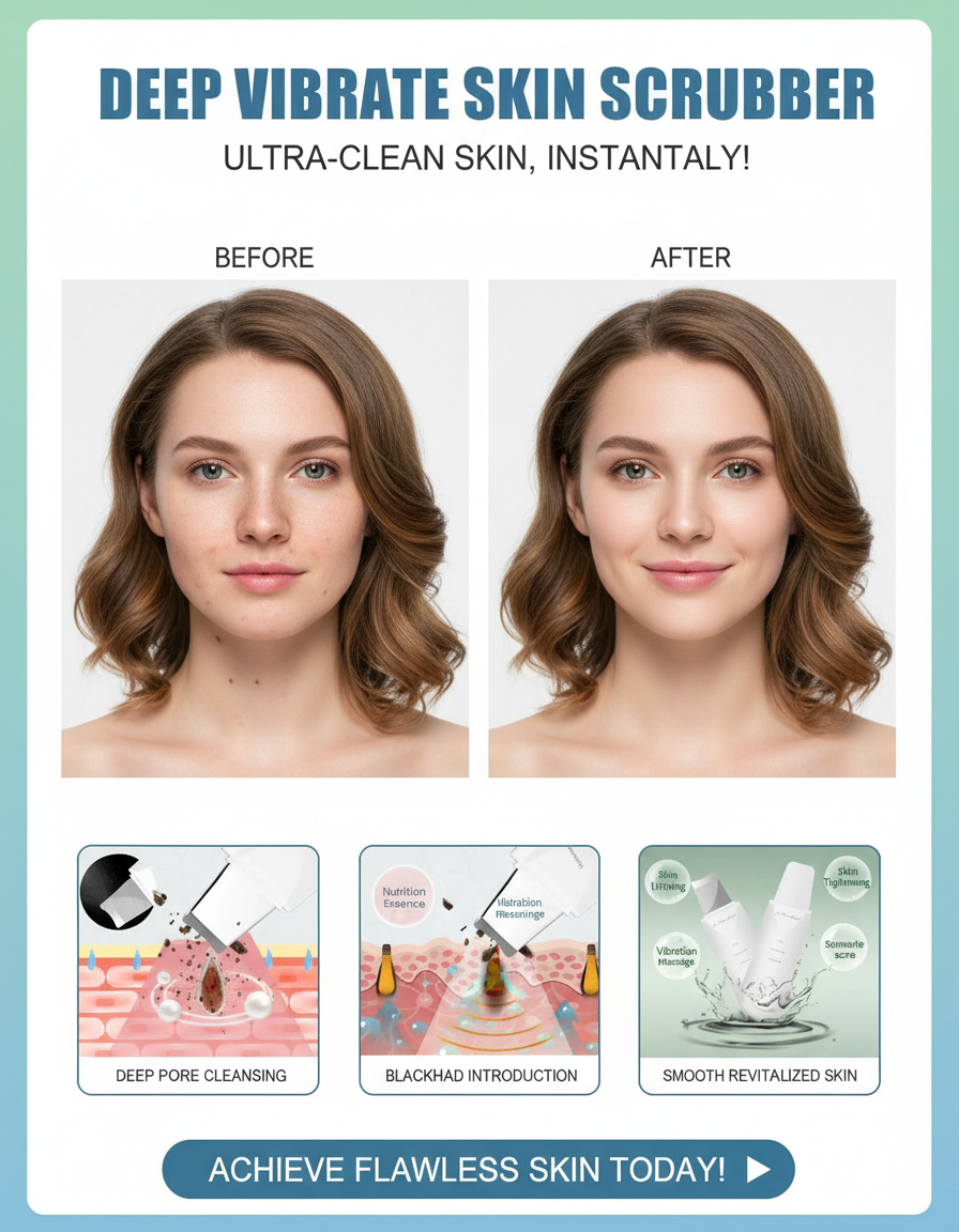 Ultrasonic Skin Deep Pore Vibrating Blackhead Scrubber