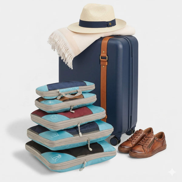 Premium Compression Packing Cubes Set (6pcs)| Travel Luggage Organisers & Space Savers