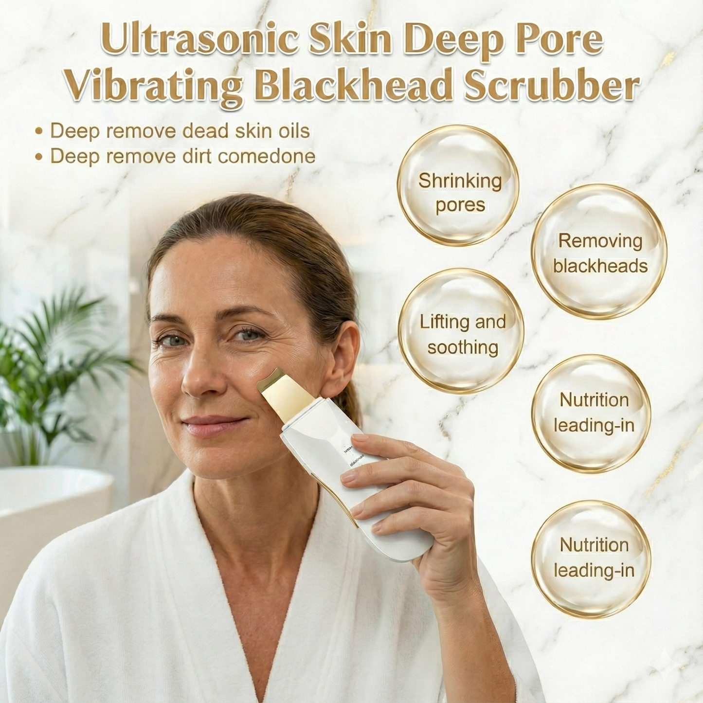 Ultrasonic Skin Deep Pore Vibrating Blackhead Scrubber