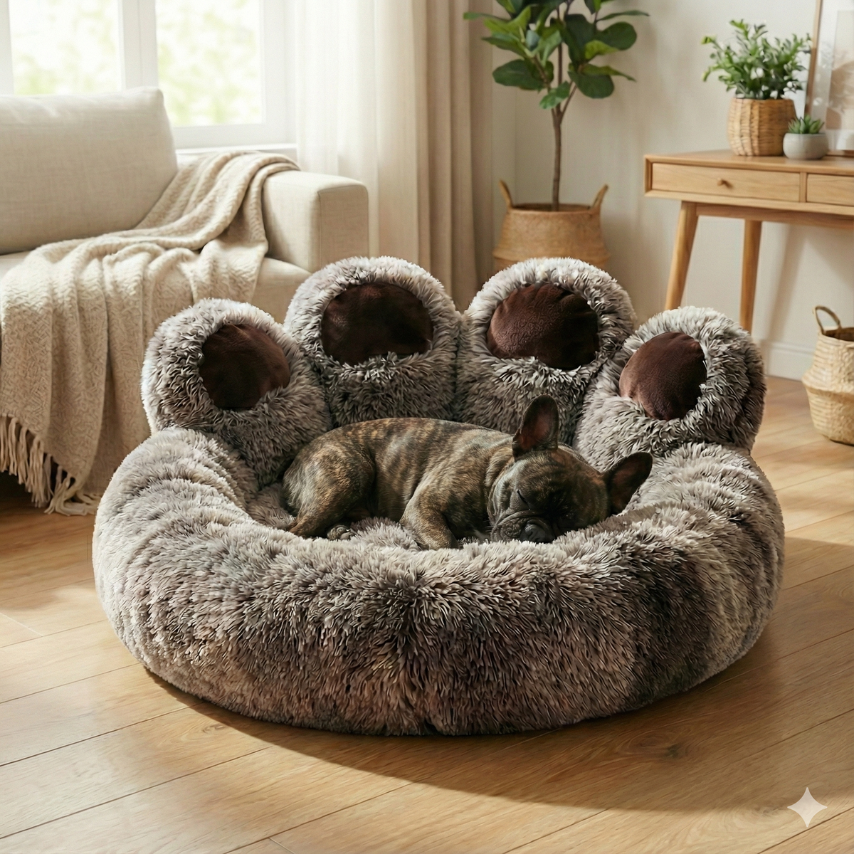 Luxury Claw Anti-Anxiety Plush Pet Bed