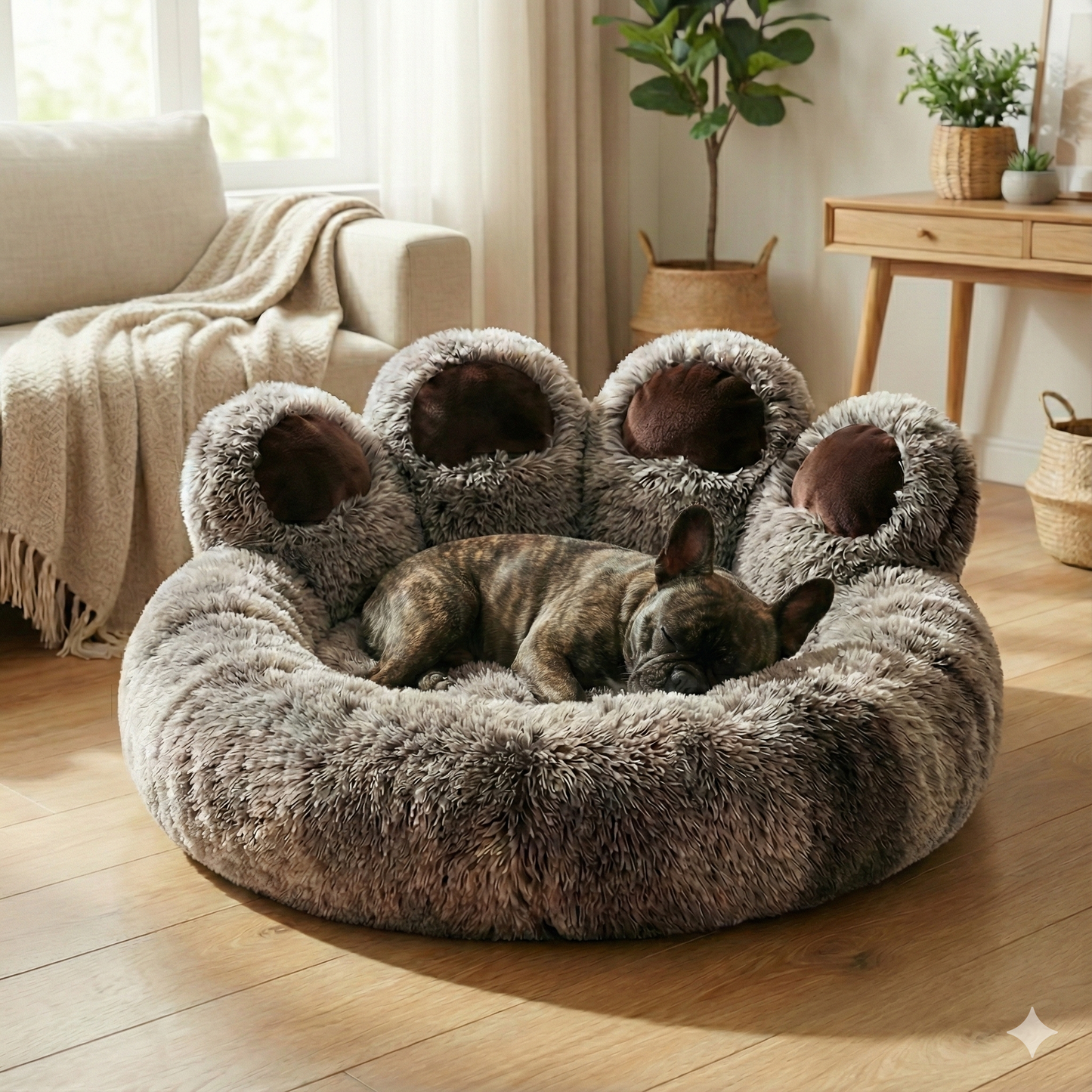 Luxury Claw Anti-Anxiety Plush Pet Bed