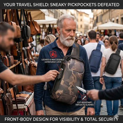 Anti-Theft Crossbody Travel Bag - Pickpocket-Proof Sling with USB Charging