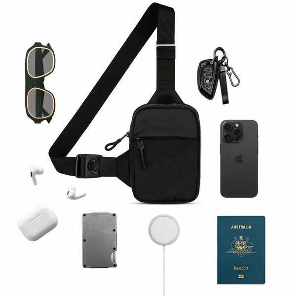 Anti-Theft Crossbody Travel Sling Bag - RFID Blocking & Weatherproof