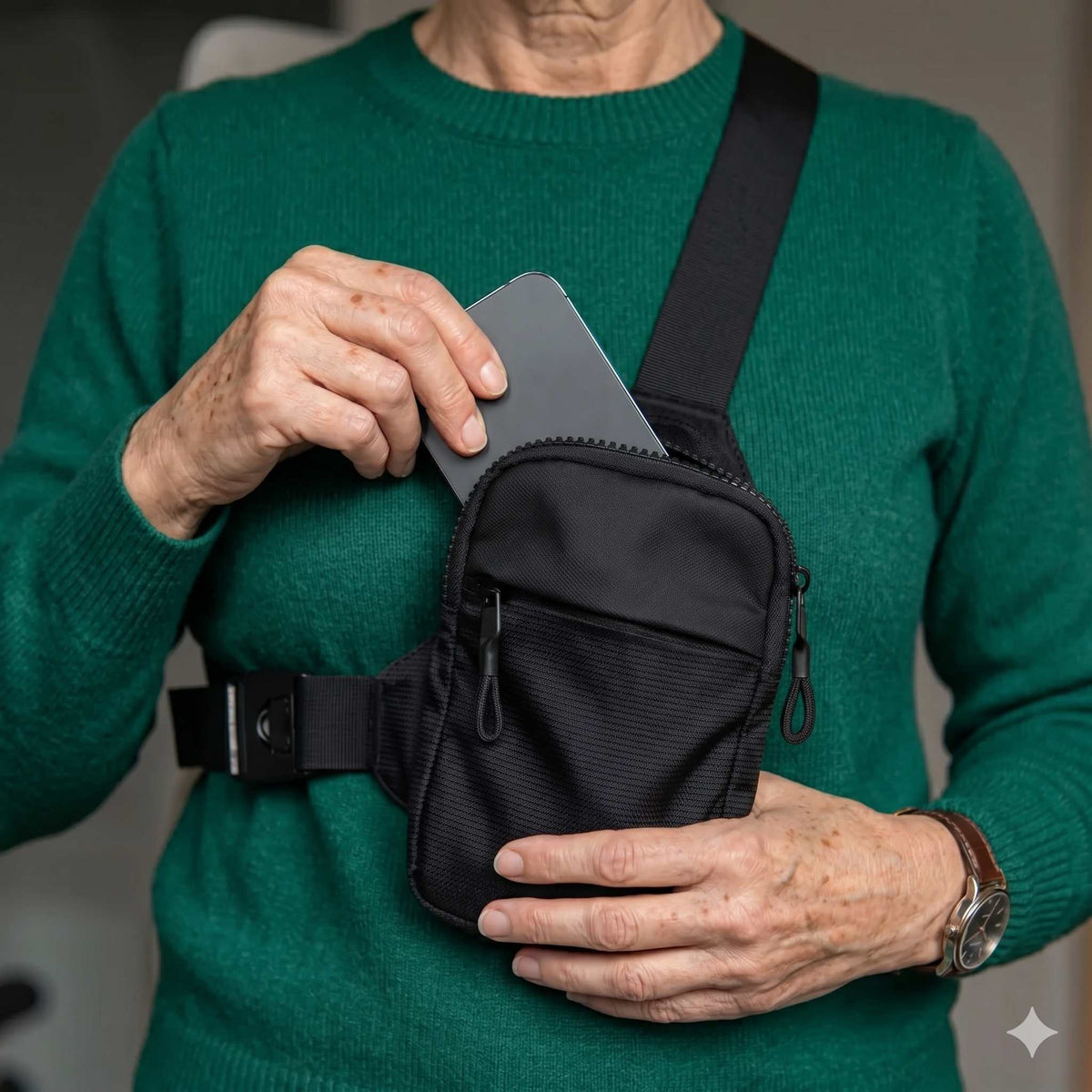 Anti-Theft Crossbody Travel Sling Bag - RFID Blocking & Weatherproof
