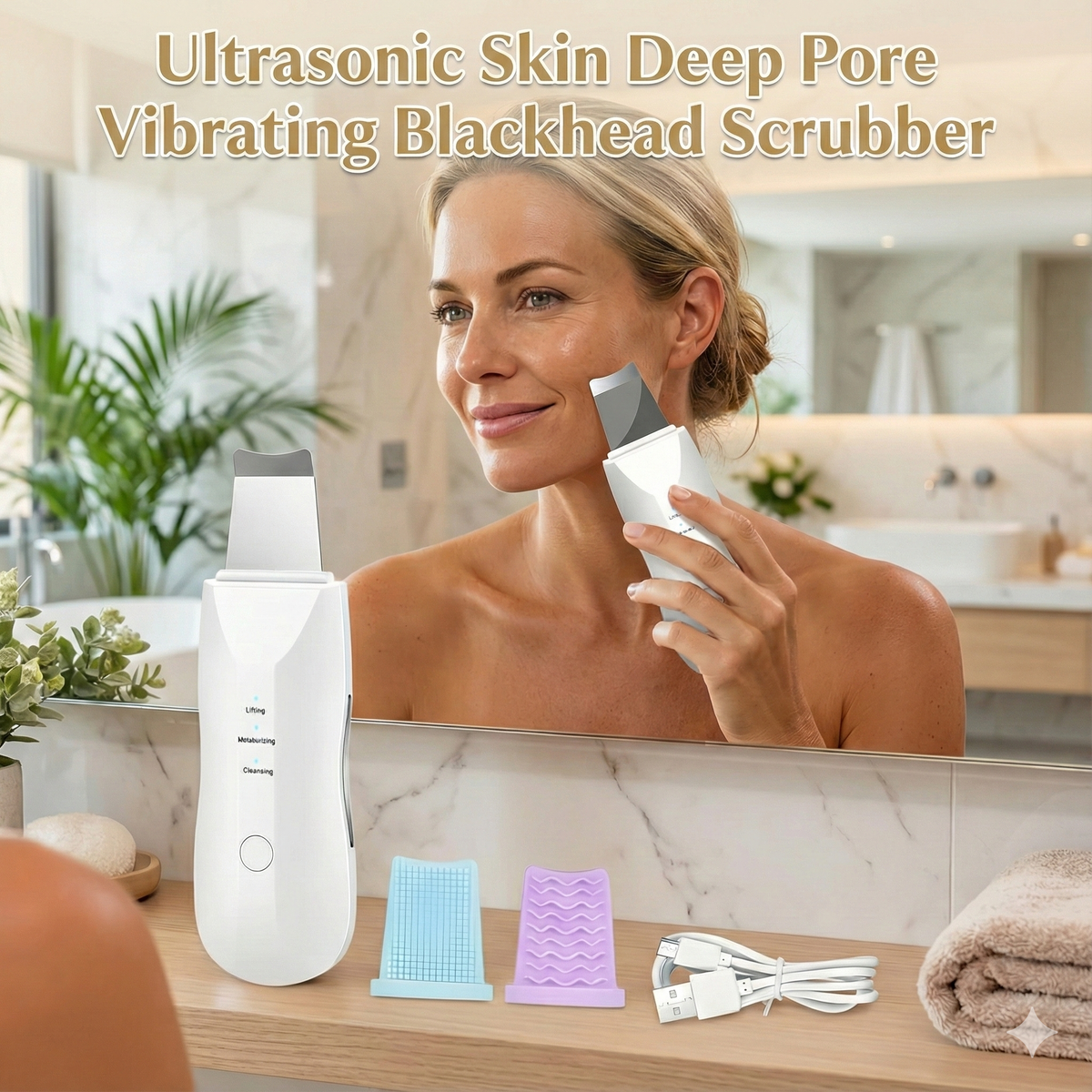 Ultrasonic Skin Deep Pore Vibrating Blackhead Scrubber