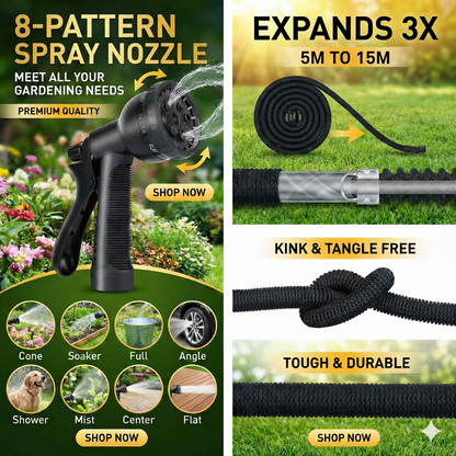 The Unbreakable Garden Hose - Un-Kinkable & Retraceable