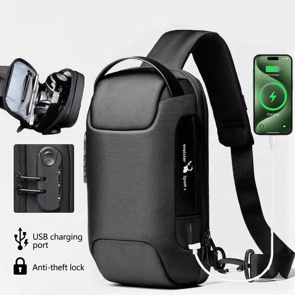 Anti-Theft Crossbody Travel Bag - Pickpocket-Proof Sling with USB Charging