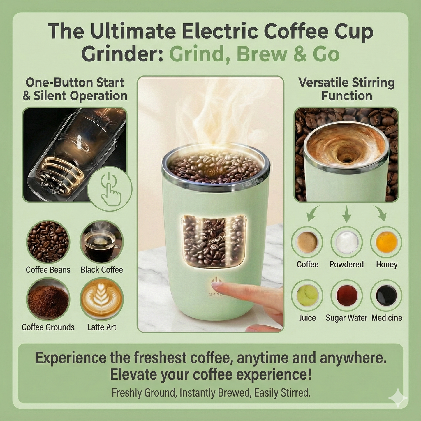 Rechargeable Electric Coffee Grinder