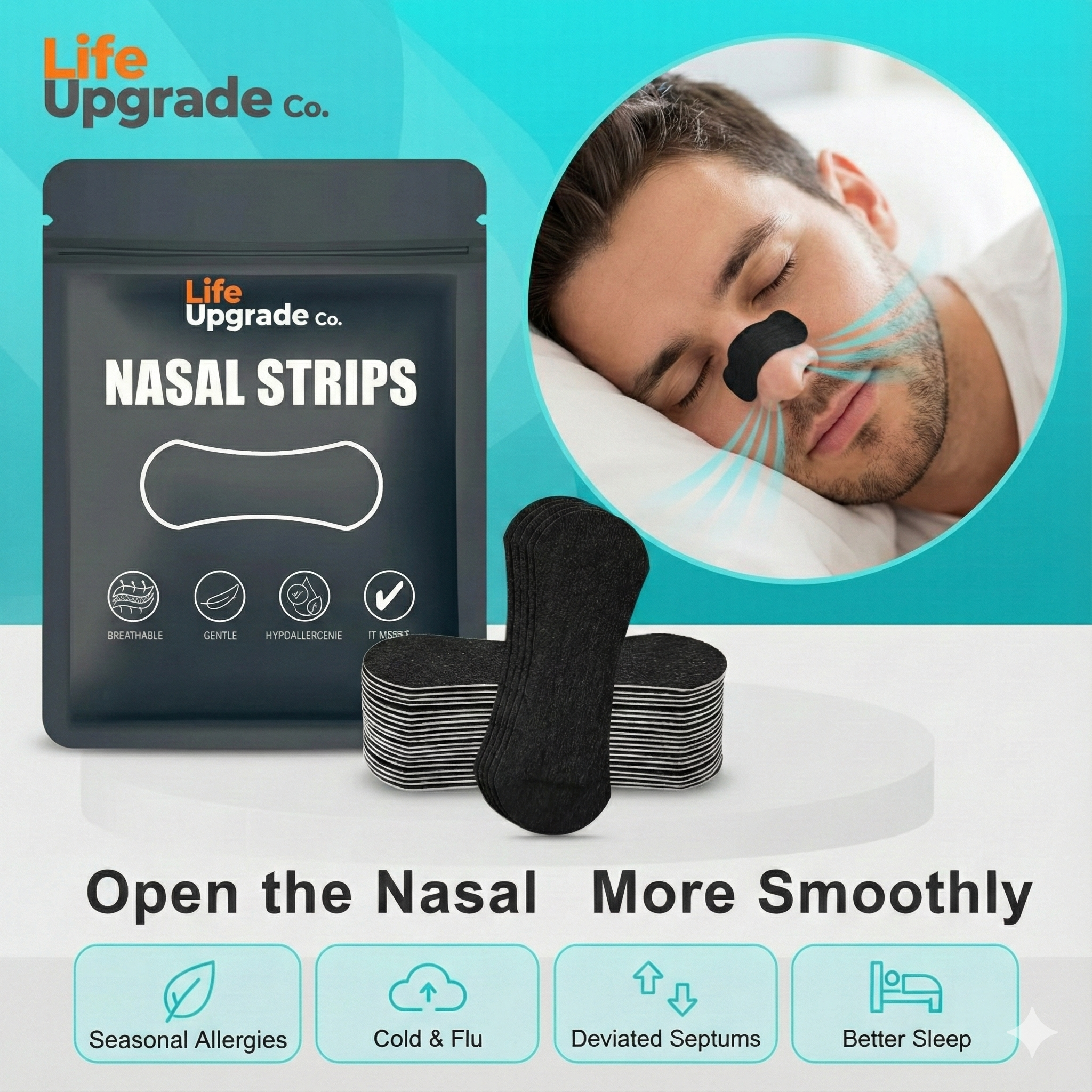 Anti-Snoring Nasal Strips - 30, 90 or 150 Pack – Life Upgrade Co.