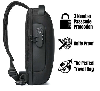 Anti-Theft Crossbody Travel Bag - Pickpocket-Proof Sling with USB Charging