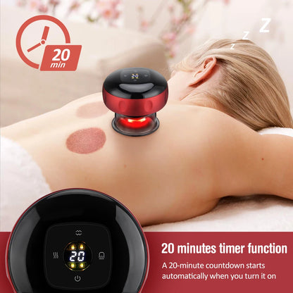 Smart Cupping Heating Massager - 6 or 12 Speed - LED & LCD