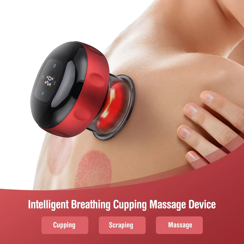 Smart Cupping Heating Massager - 6 or 12 Speed - LED & LCD