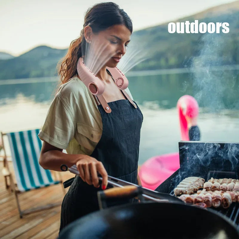 Portable Neck Fan – 5-Speed Hands-Free Cooling - USB Rechargeable & Fast Charging