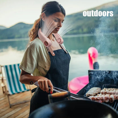 Portable Neck Fan – 5-Speed Hands-Free Cooling - USB Rechargeable & Fast Charging