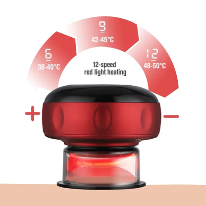 Smart Cupping Heating Massager - 6 or 12 Speed - LED & LCD