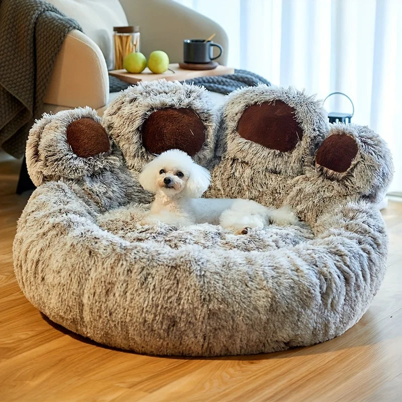 Luxury Claw Anti-Anxiety Plush Pet Bed