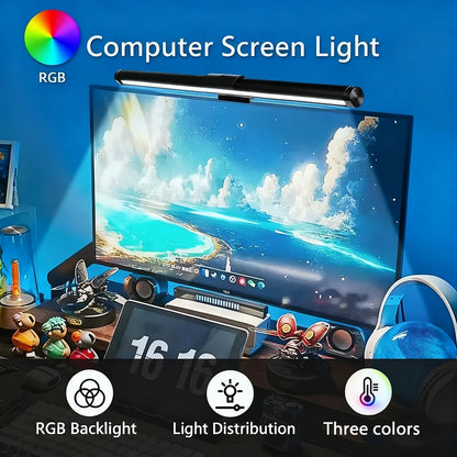 Desktop Monitor Light Bar – USB Powered, Auto-Dimming, Touch Control & RGB Colour Modes