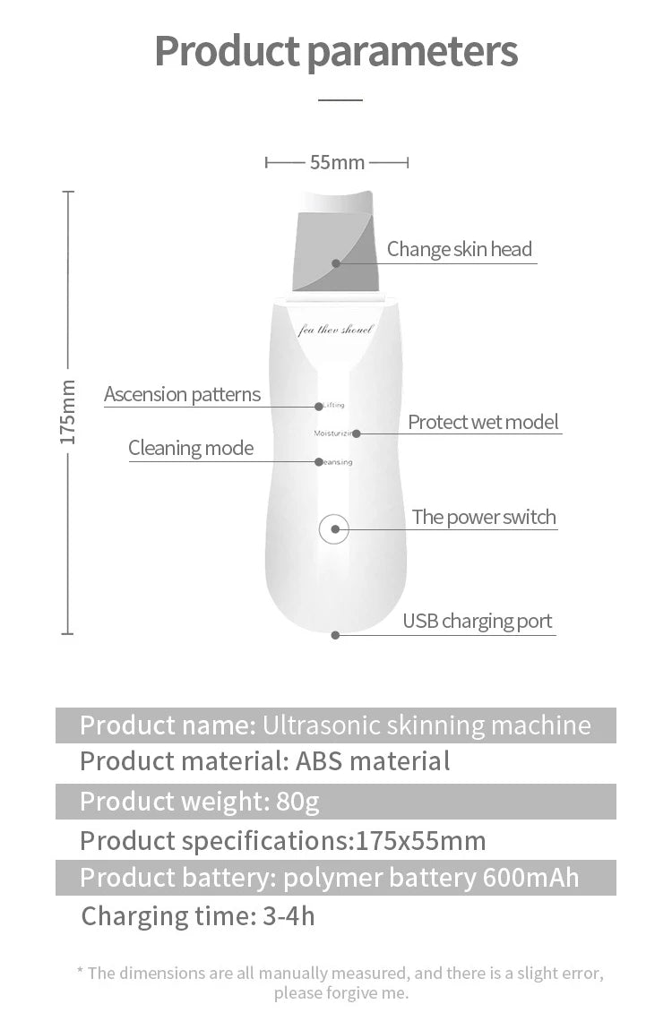 Ultrasonic Skin Deep Pore Vibrating Blackhead Scrubber