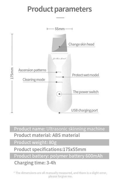 Ultrasonic Skin Deep Pore Vibrating Blackhead Scrubber