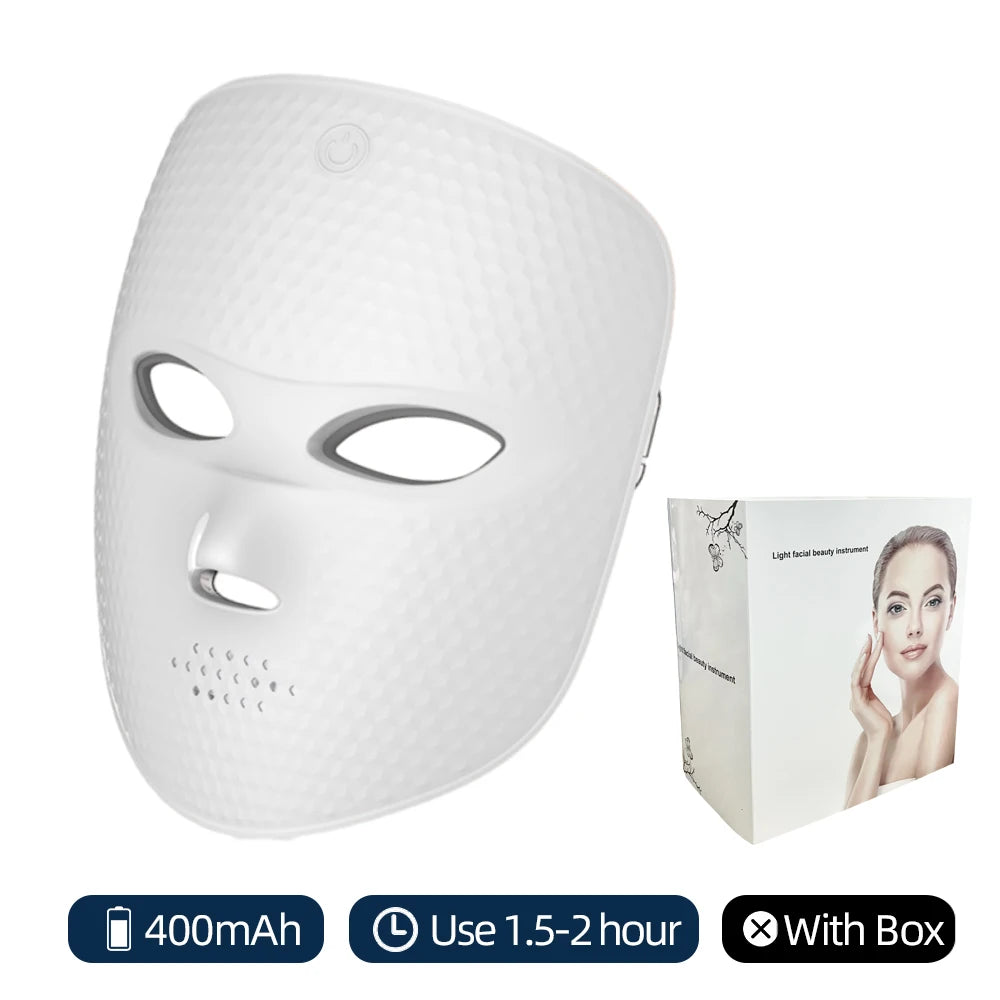 7-Color LED Facial Mask – Rechargeable Photon Light Therapy