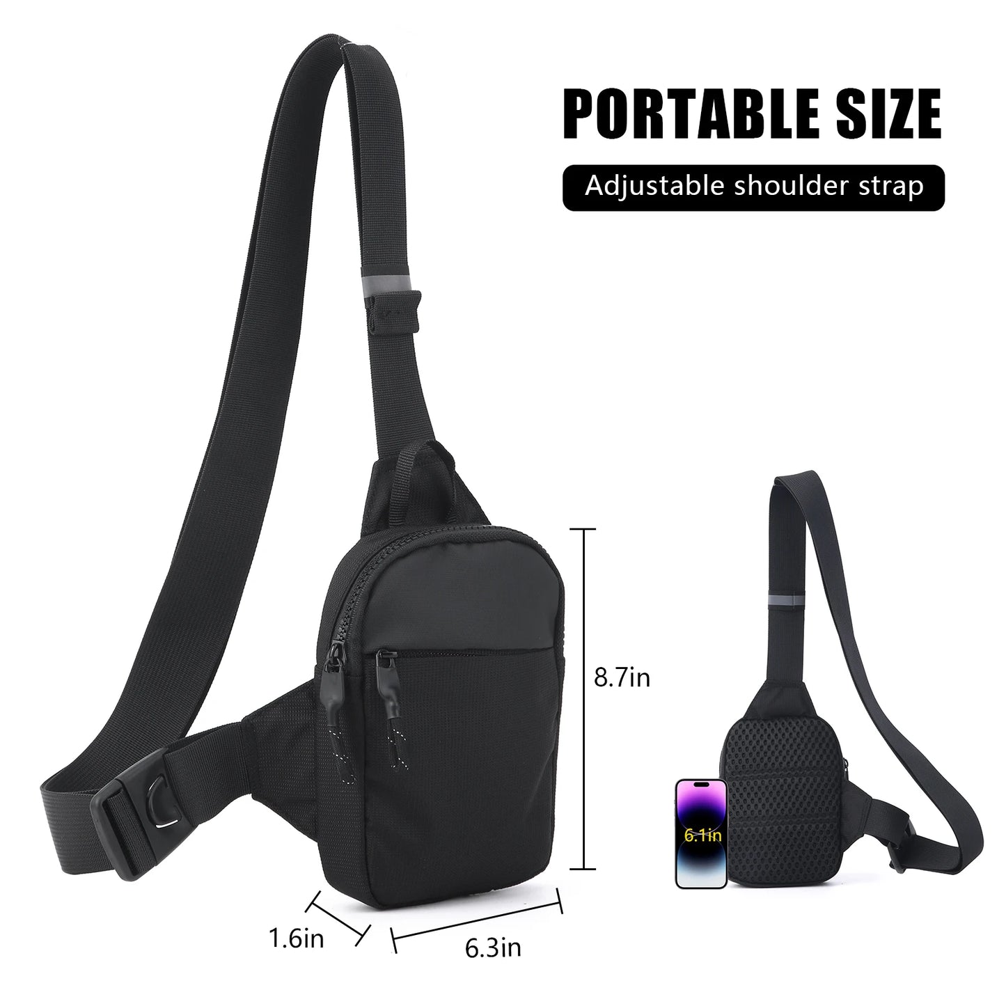 Anti-Theft Crossbody Travel Sling Bag - RFID Blocking & Weatherproof