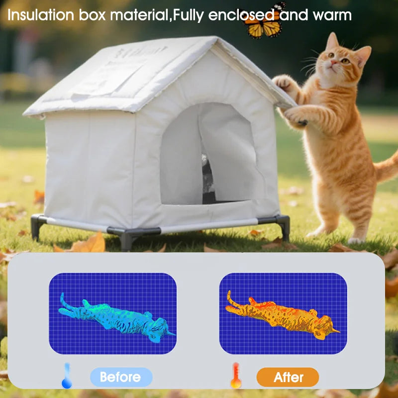 Insulated Cat House - Waterproof - Outdoor or Indoors