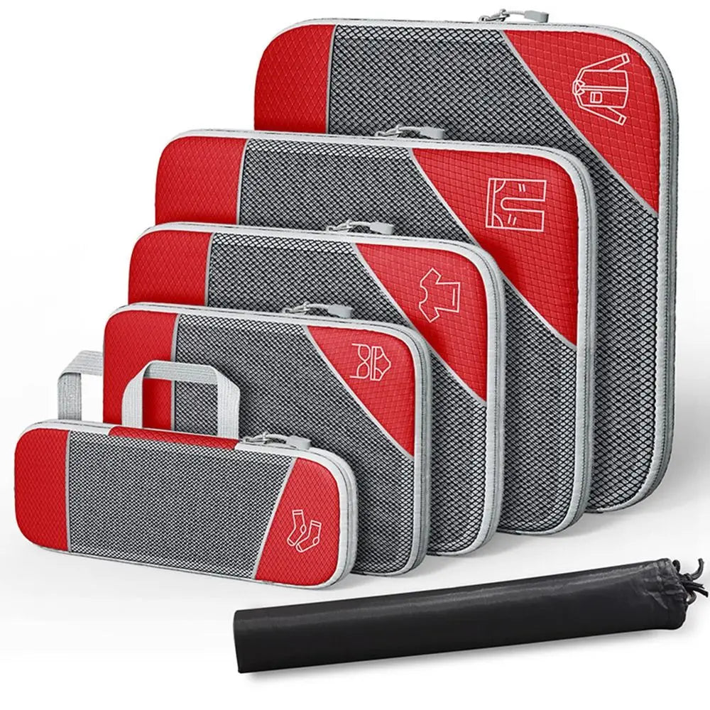 Premium Compression Packing Cubes Set (6pcs)| Travel Luggage Organisers & Space Savers