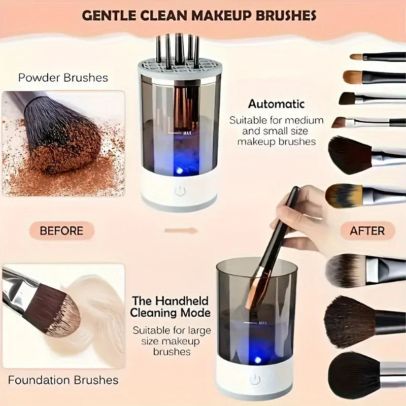 3-in-1 Electric Makeup Brush Cleaner - USB Rechargeable