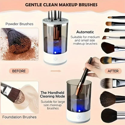3-in-1 Electric Makeup Brush Cleaner - USB Rechargeable
