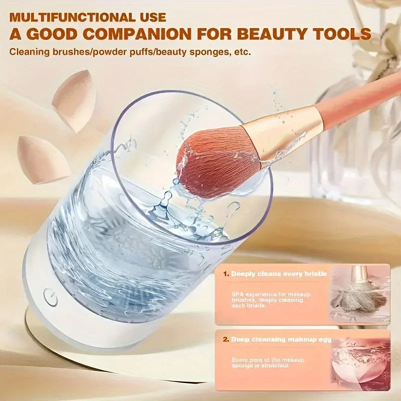 3-in-1 Electric Makeup Brush Cleaner - USB Rechargeable