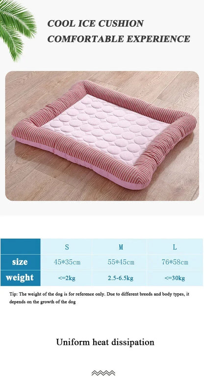 Plush Ice Silk Pet Cooling Anti-Anxiety Mat