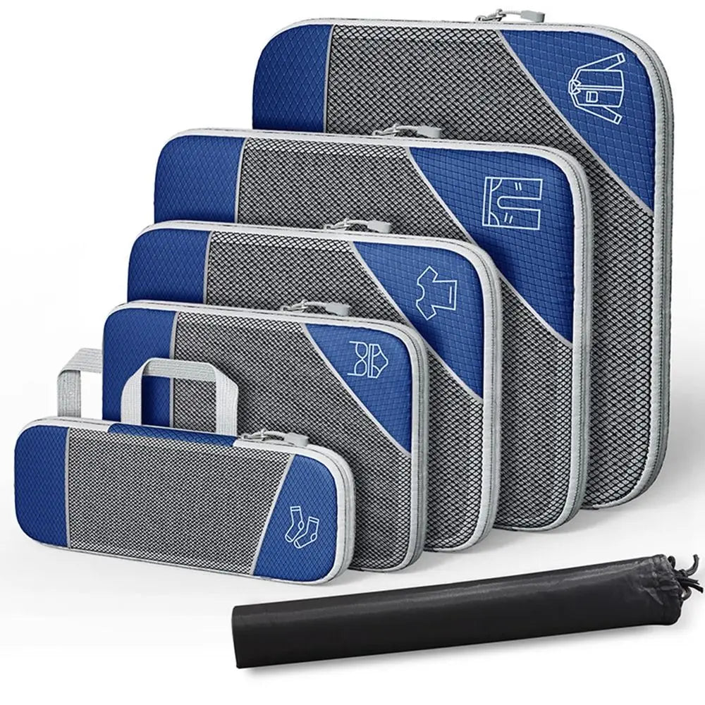 Premium Compression Packing Cubes Set (6pcs)| Travel Luggage Organisers & Space Savers
