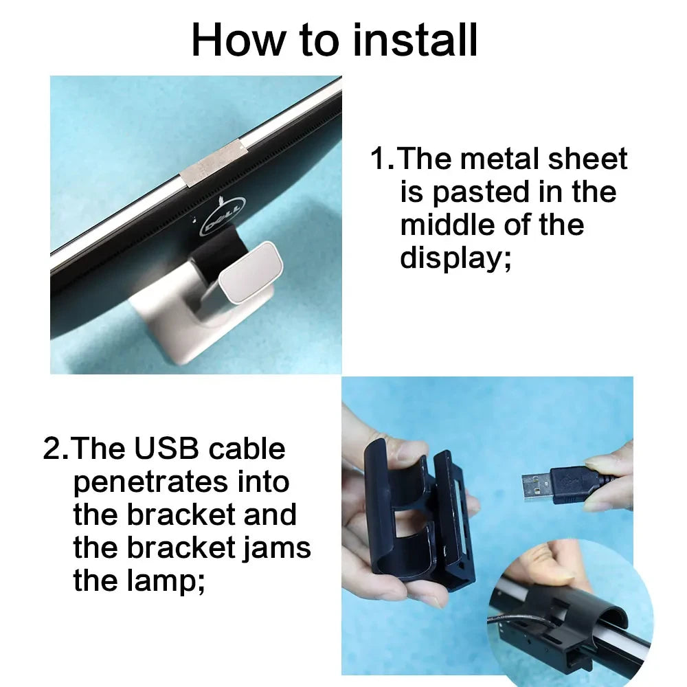 Desktop Monitor Light Bar – USB Powered, Auto-Dimming, Touch Control & RGB Colour Modes