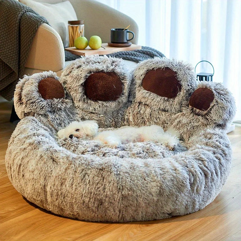 Luxury Claw Anti-Anxiety Plush Pet Bed