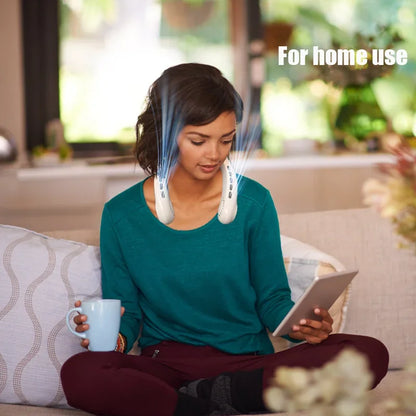 Portable Neck Fan – 5-Speed Hands-Free Cooling - USB Rechargeable & Fast Charging