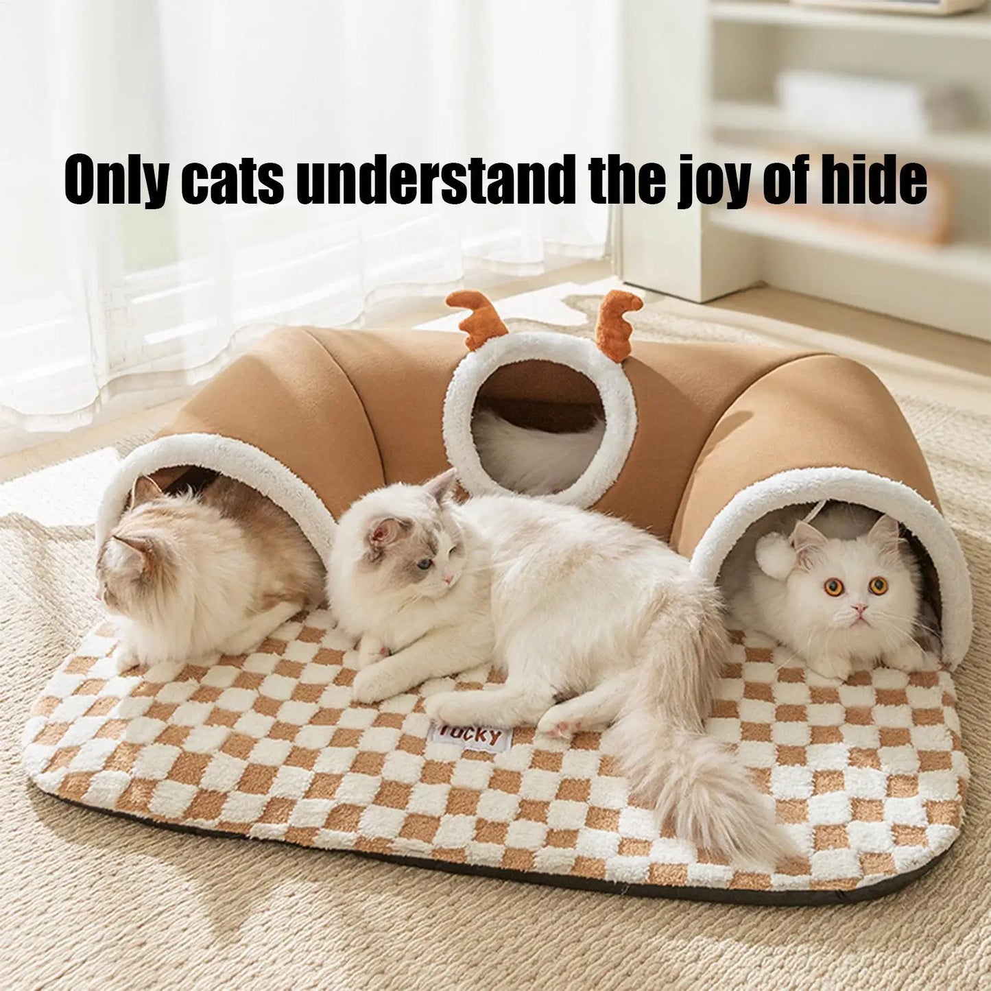 U-Shaped Interactive Tunnel House for Kittens & Small Cats