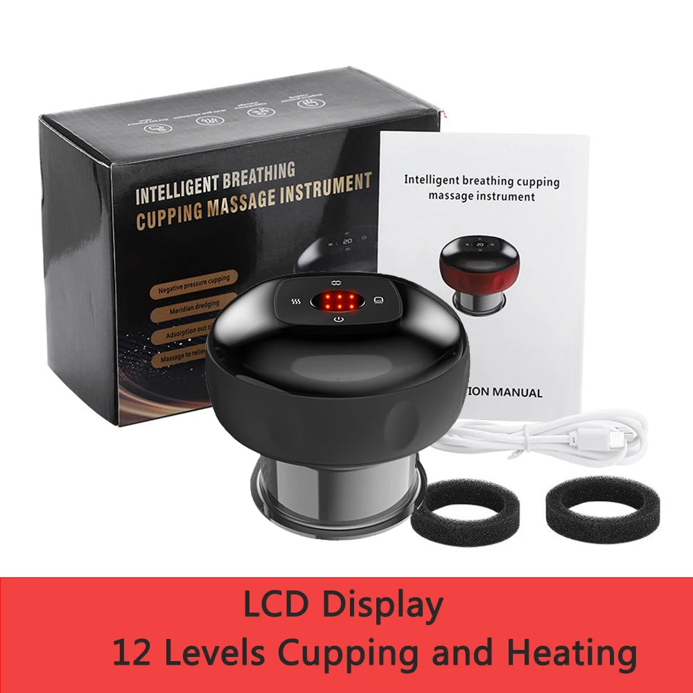 Smart Cupping Heating Massager - 6 or 12 Speed - LED & LCD