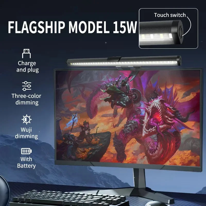 Desktop Monitor Light Bar – USB Powered, Auto-Dimming, Touch Control & RGB Colour Modes