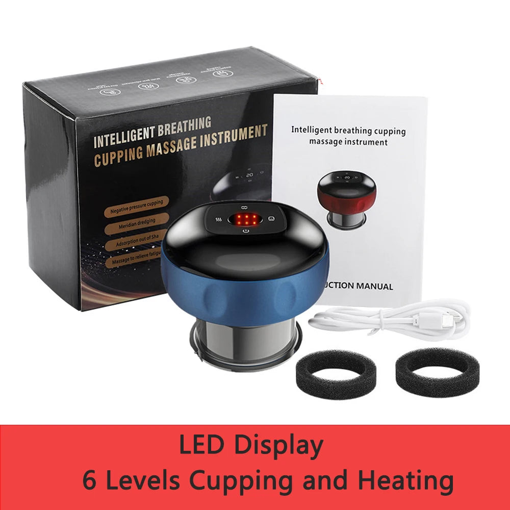 Smart Cupping Heating Massager - 6 or 12 Speed - LED & LCD